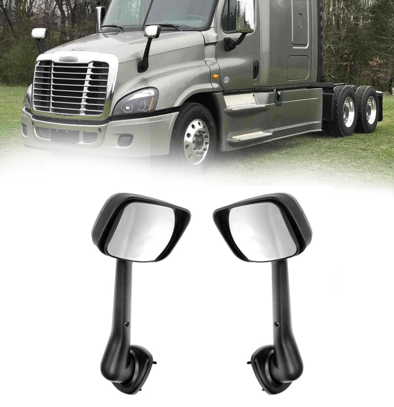 Hood Side Mirror for 2008-2017 Freightliner Cascadia | Replacement A22-66565-000 A22-66565-003 | Chrome | Pair Aftermarketus Mirrors and Covers