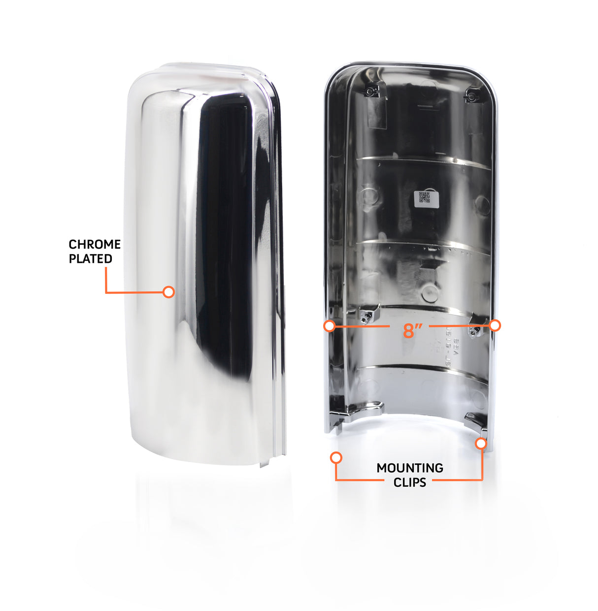 Door Side Mirror Cover for 2008-2017 Freightliner Cascadia | Replacement Freightliner TL28712 | Chrome | Right Aftermarketus Mirrors and Covers