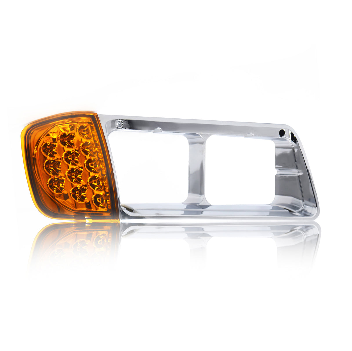 Headlight Bezel with LED Turn Signal for 1989-2002 Freightliner FLD | Replacement Freightliner A06-20738-001 |Right Aftermarketus Headlights