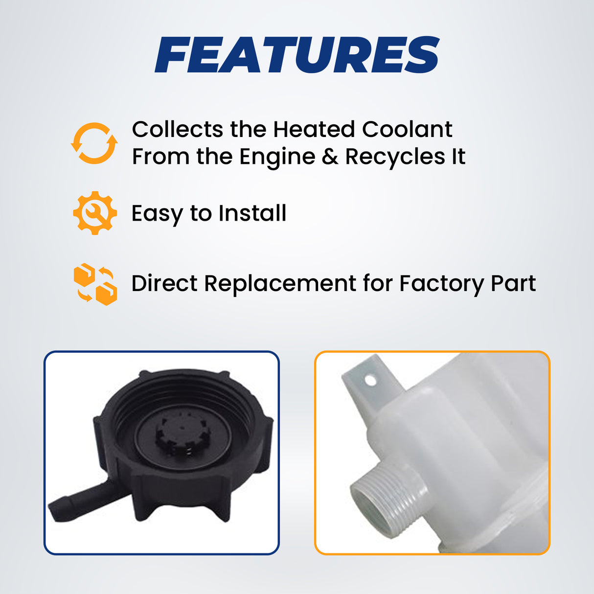 Coolant Tank Reservoir w/ Cap & Sensor for 2008-24 Volvo Mack Aftermarketus Coolant Reservoir Tanks