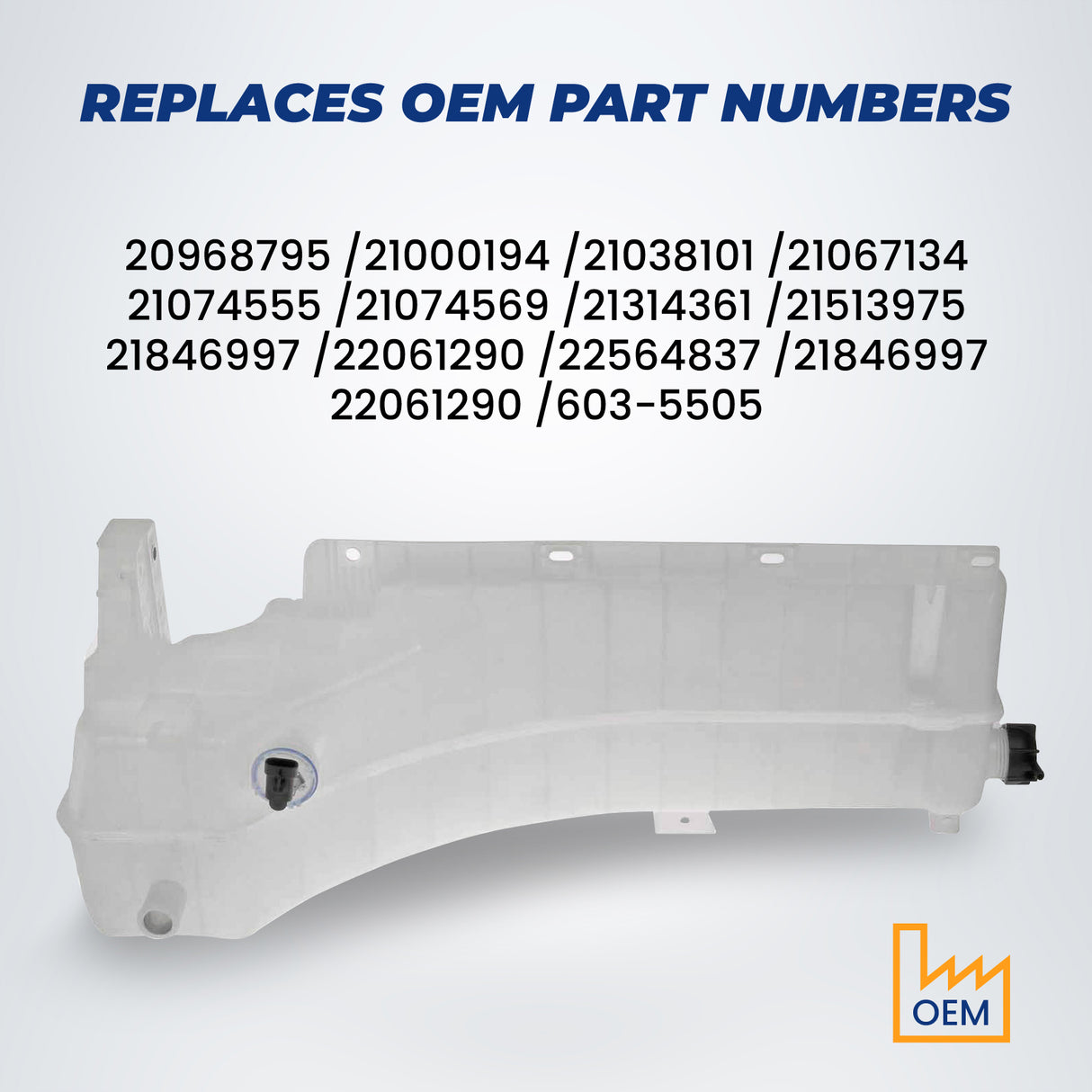 Coolant Tank Reservoir w/ Cap & Sensor for 2008-24 Volvo Mack Aftermarketus Coolant Reservoir Tanks