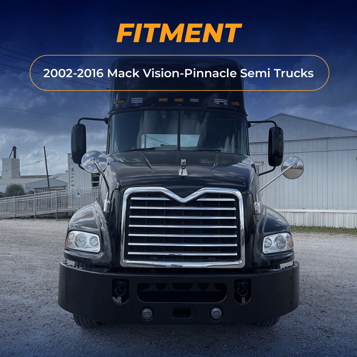 Chrome Grille for 2002-2016 Mack Vision and Pinnacle Semi Trucks | Replacement Mack 6MF580M 25166278 Aftermarketus Grilles
