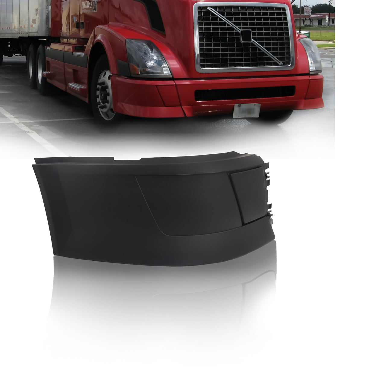 Corner Side Bumper (without Fog Light Hole) for 2004-2015 Volvo VNL | Replacement Volvo 82721512 | Right Aftermarketus Bumpers