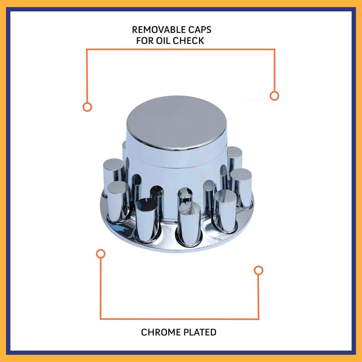 Rear Axle Wheel Cover – 33mm Screw-On Lug Nut Cover Hub Caps - Chrome - Aftermarketus Torque Lug Nut & Wheel Axle Covers