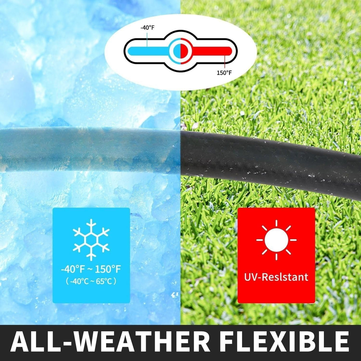 3/8" x 50 FT Rubber Air Brake Hose with 10 PCS Hose Separators | Replacement Continental 9003006