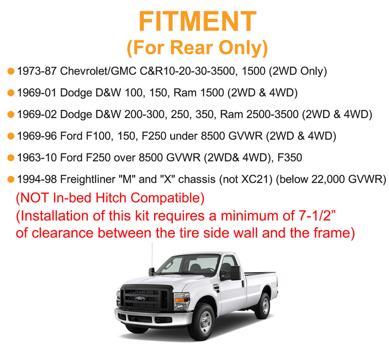 81-02 Dodge RAM 2500 Replaces Ride-Rite 2071 57215 Air Bag - AFTERMARKETUS Torque Air Helper Kits for Pick-up(s)