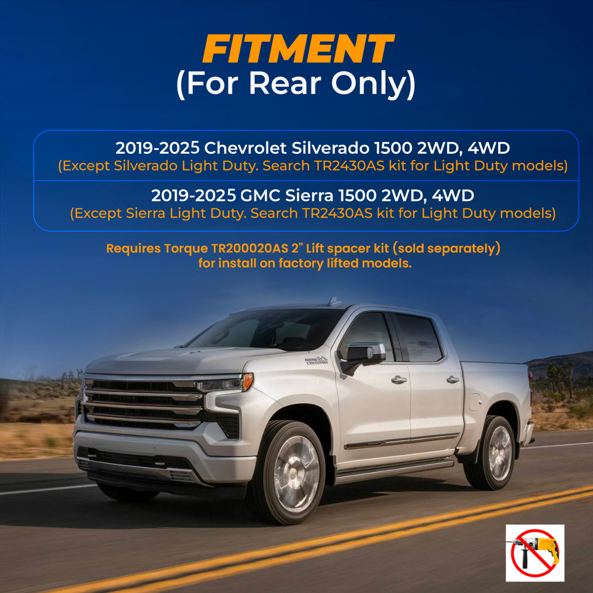 Air Bag Suspension Kit For 2019-2026 GMC Sierra 1500 Work As Airlift 57288 57388