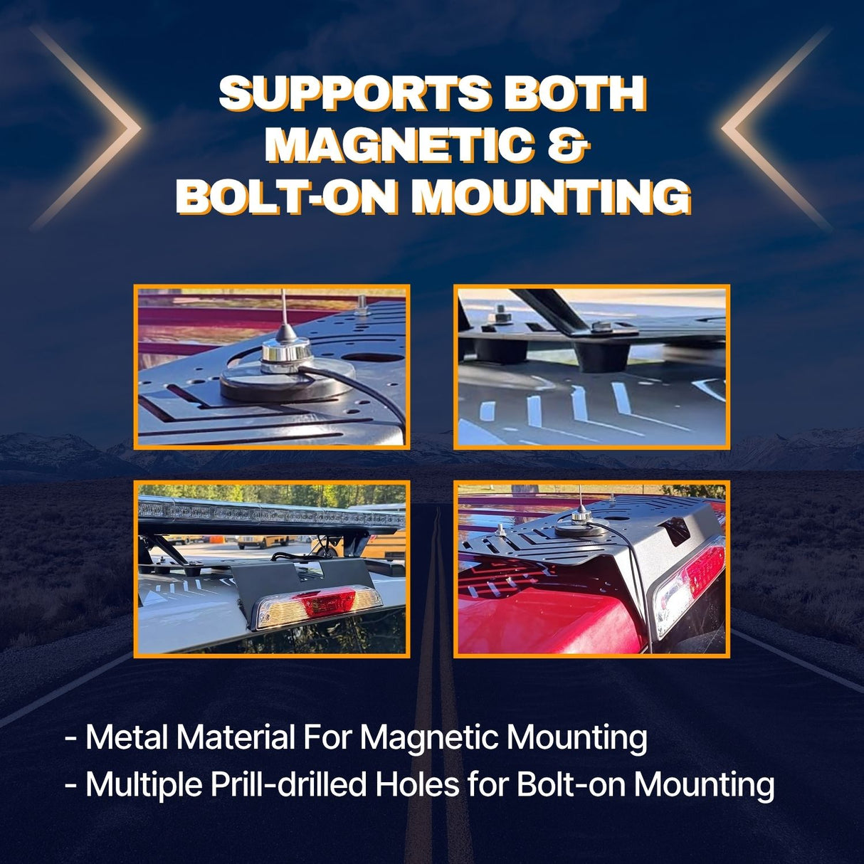 Metal Light Bar Mount for 2015-2025 Ford F-150 and 2017-2025 F-250