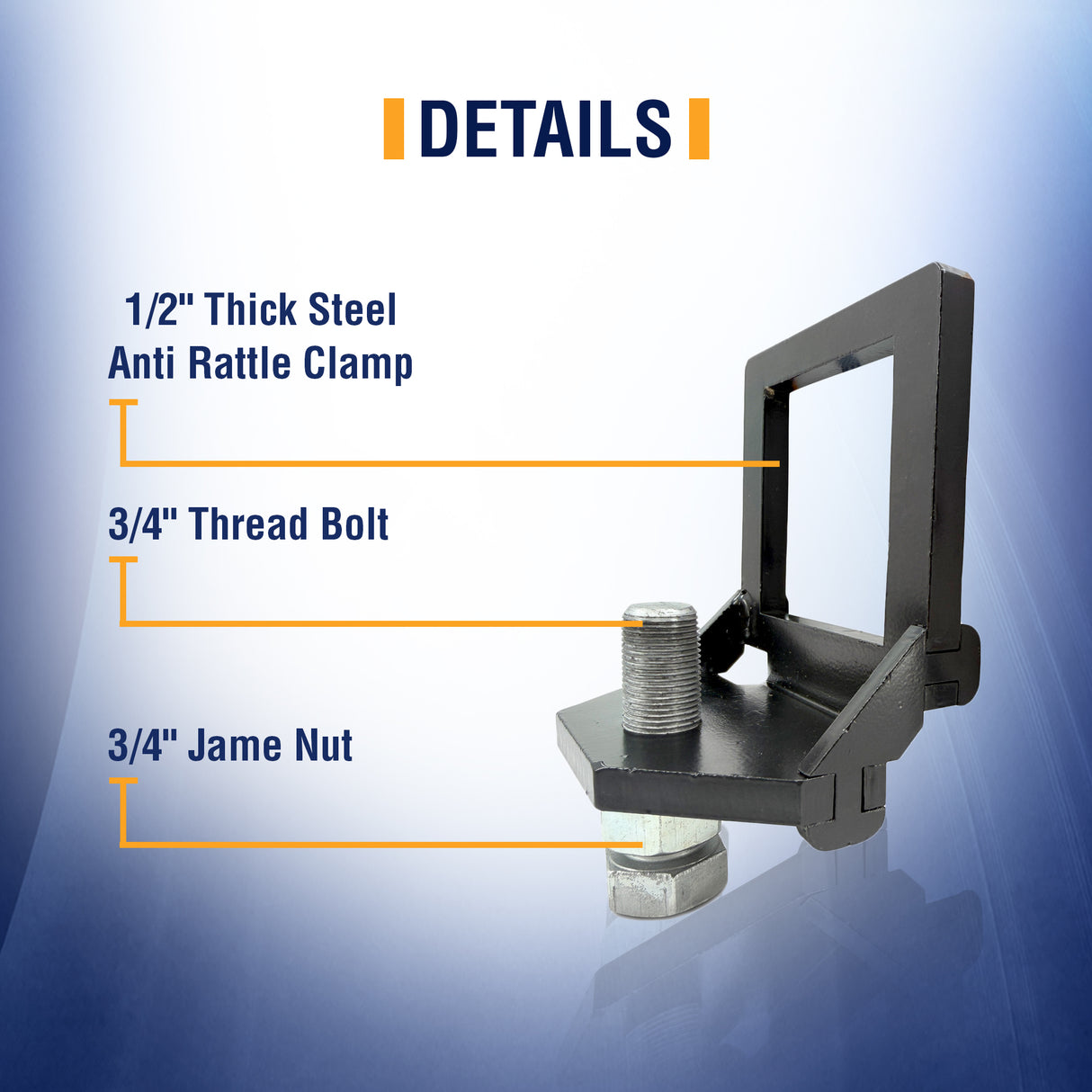 3 Inch Trailer Hitch Stabilizer Clamp | Heavy Duty Anti-Rattle Device for 3” Receiver Hitches