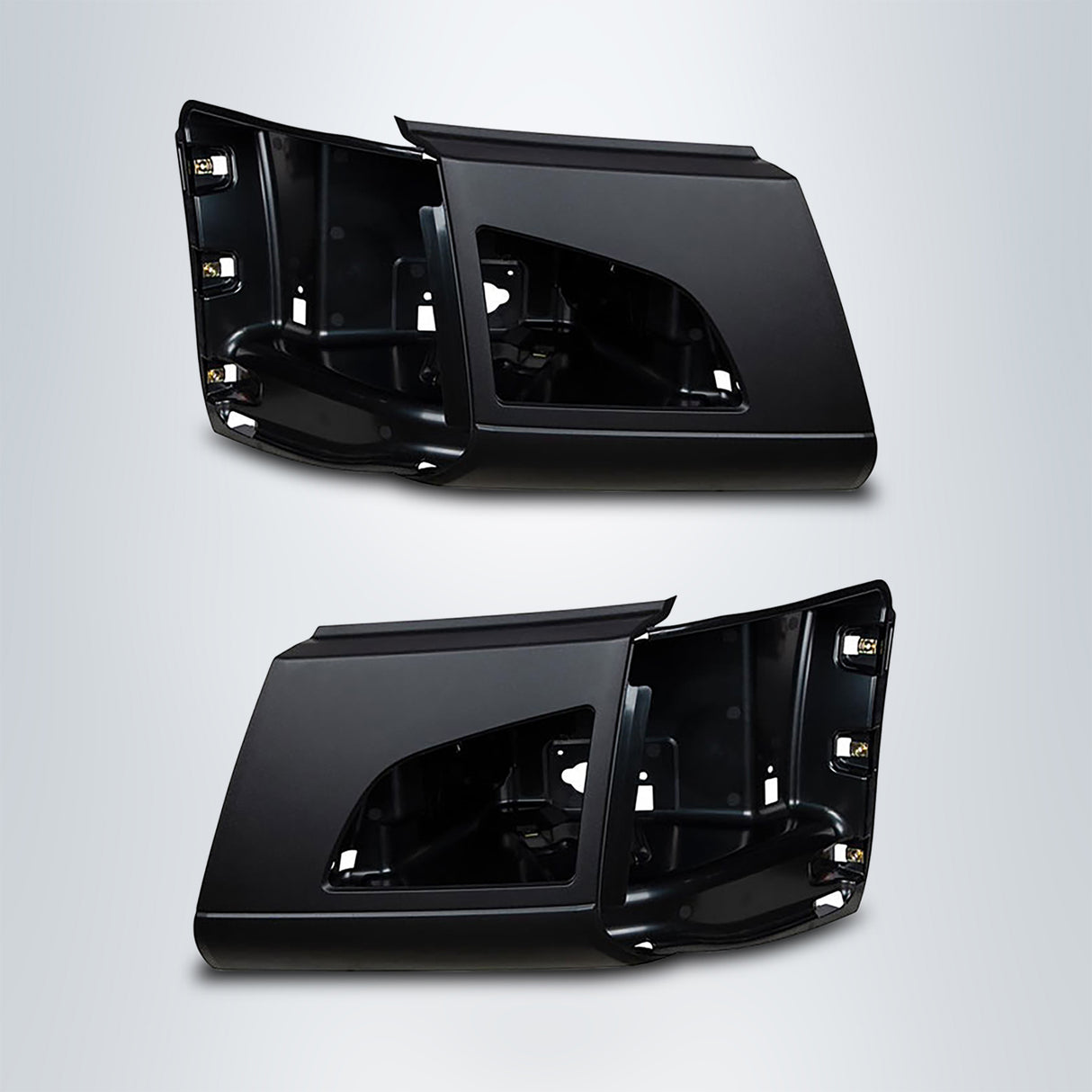 Corner Side Bumper Replacements (with Fog Light Holes) for 2018-2024 Volvo VNL | Pair Aftermarketus Bumpers