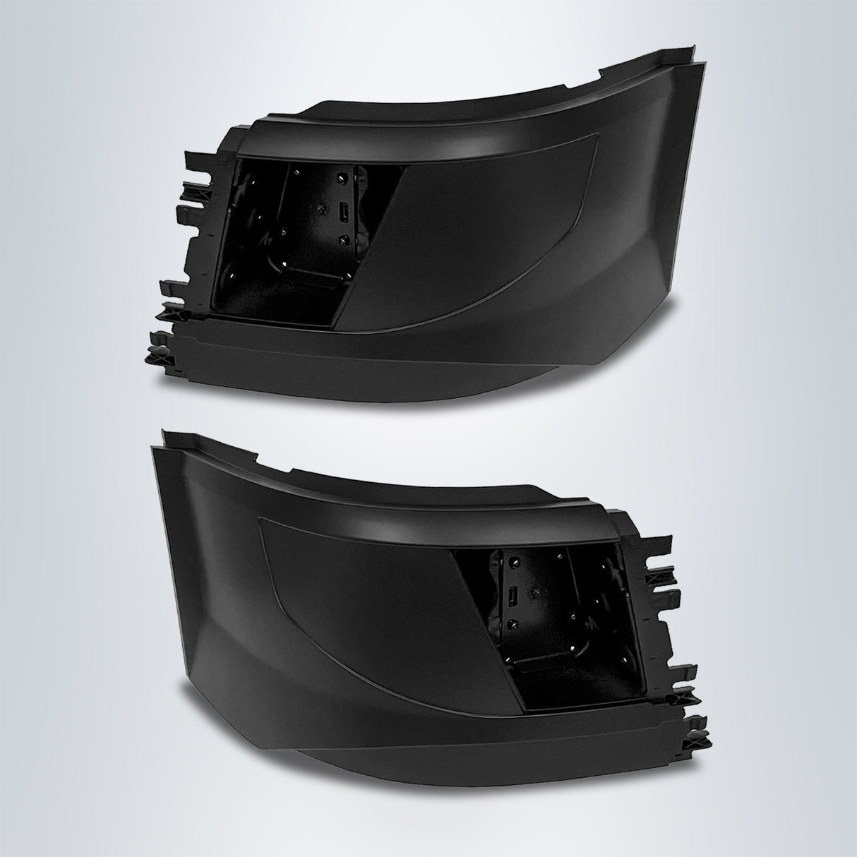 Corner Side Bumper Replacement (with Fog Light Holes) for 2016 - 2017 Volvo VNL Semi Trucks | Pair Aftermarketus Bumpers