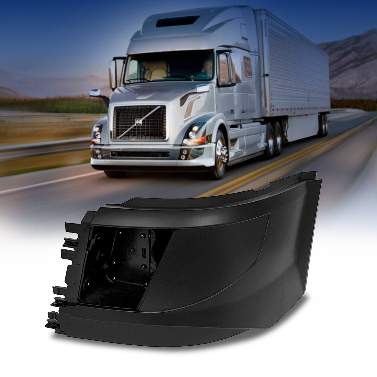 Corner Side Bumper (with Fog Light Hole) for 2016 - 2017 Volvo VNL | Left Aftermarketus Bumpers