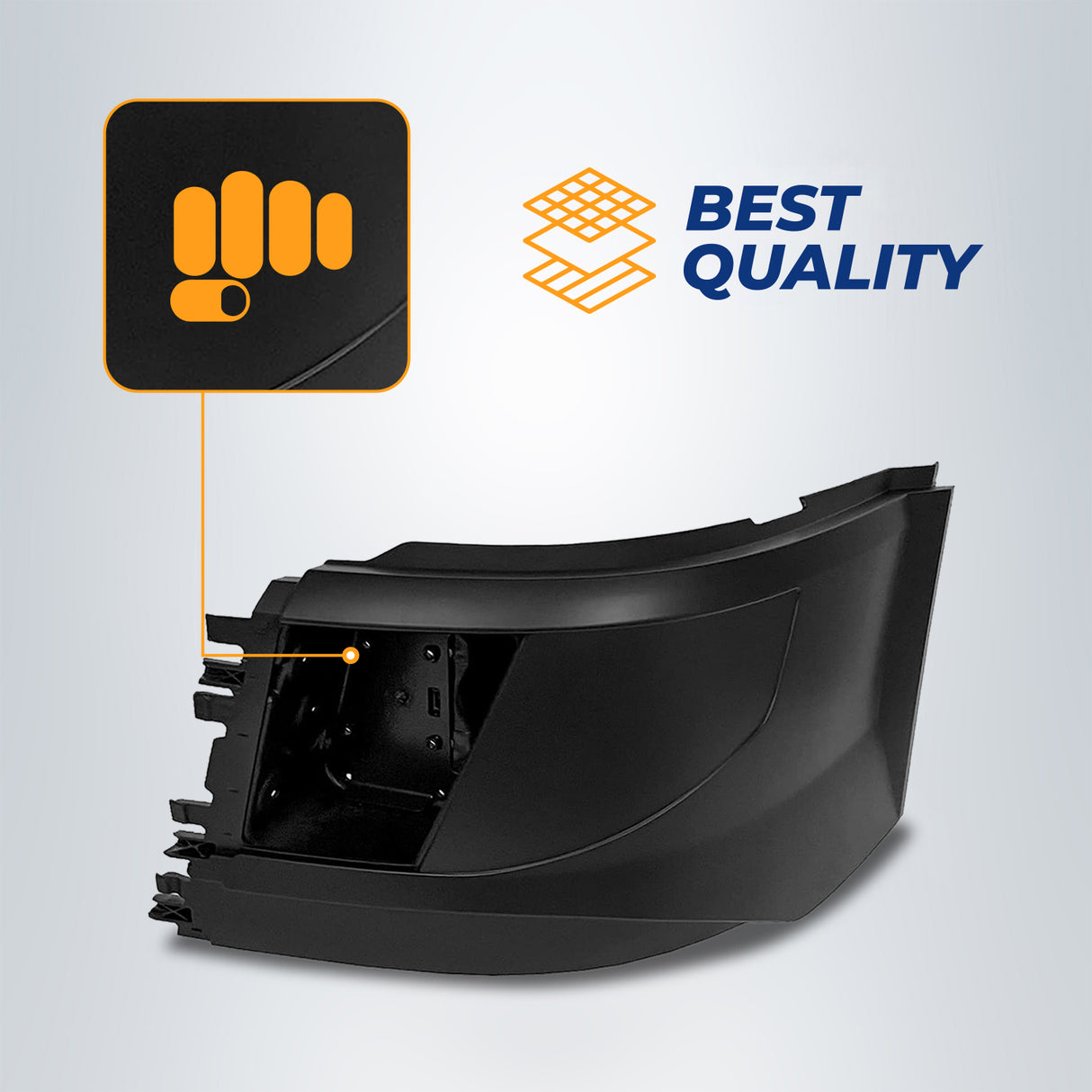 Corner Side Bumper (with Fog Light Hole) for 2016 - 2017 Volvo VNL | Left Aftermarketus Bumpers