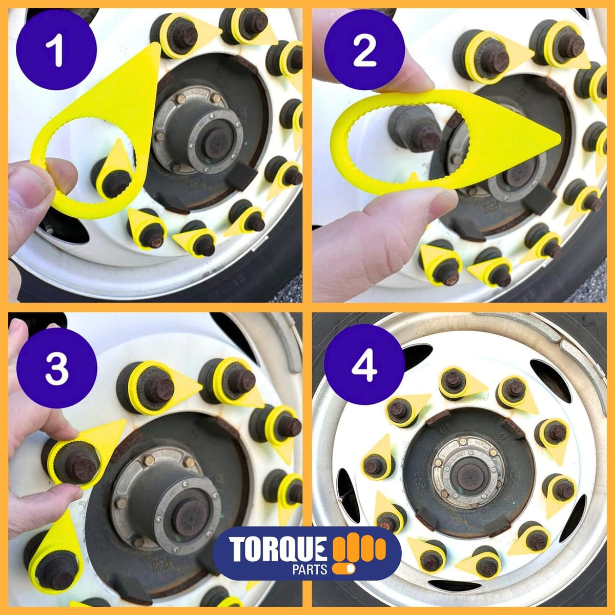 Torque 100 PCS Loose Wheel Lug Nut Indicators for 33 mm Lug Nuts Yellow Aftermarketus Lug Nut & Wheel Axle Covers,Wheel Parts & Accessories,Wheel Axle Covers,Wheel Parts & Accessories