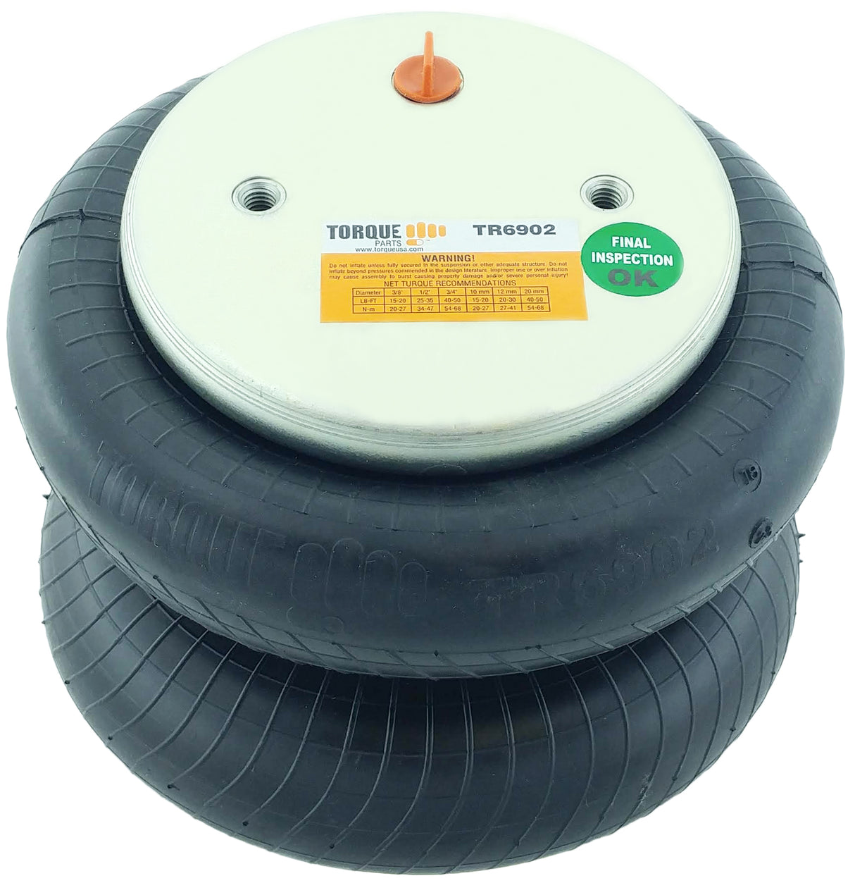 Double Convoluted Air Spring Bag (Replaces Firestone 6902, W01-358-6902, Hendrickson 2630) Aftermarketus Convoluted Air Springs