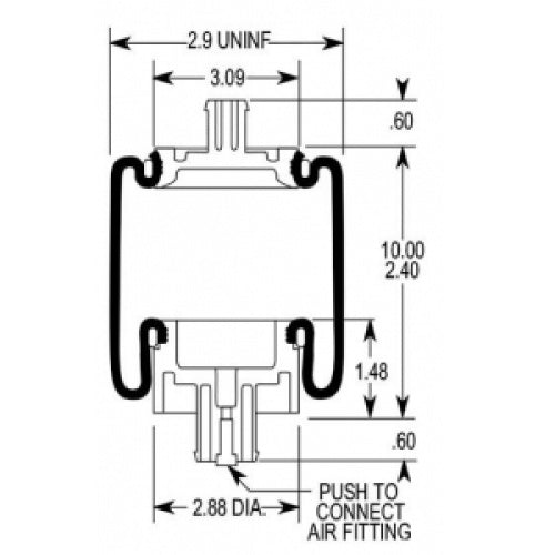 Cab Sleeper Air Spring Bag for Kenworth (Firestone 7109) Aftermarketus Cabin Air Springs