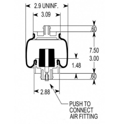 7206 Cabin Air Spring Bag for Freightliner Century & Argosy Aftermarketus Cabin Air Springs