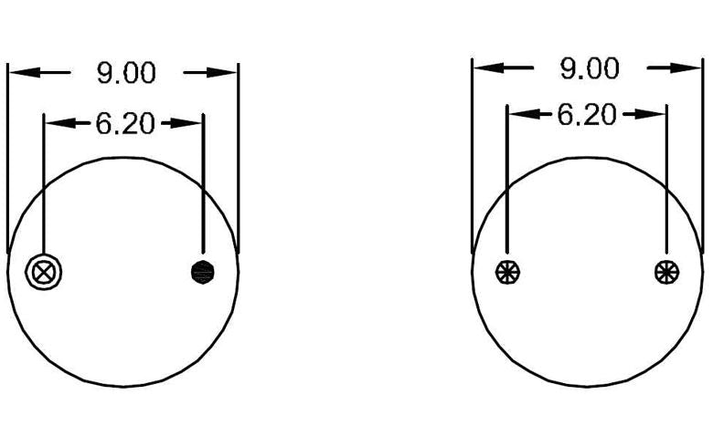 Double Convoluted Air Spring Bag (Replaces Firestone 7555, Reyco 20018-01, 18813-01) Aftermarketus Convoluted Air Springs