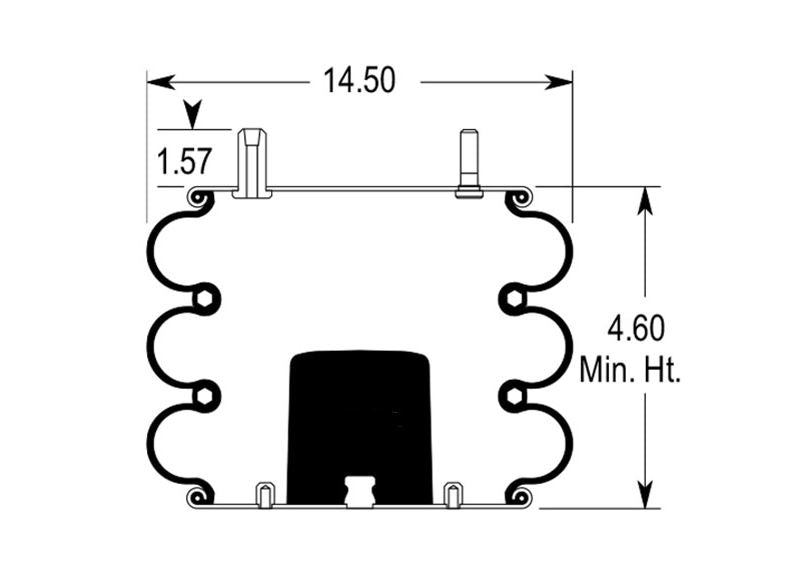 Triple Convoluted Air Spring Bag (Replaces Firestone W01-358-7797, Hendrickson 1346) Aftermarketus Convoluted Air Springs