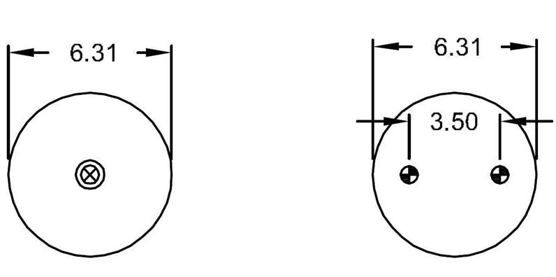 Double Convoluted Air Spring Bag (Replaces Firestone 7897, Hendrickson 2878, C-23114) Aftermarketus Convoluted Air Springs