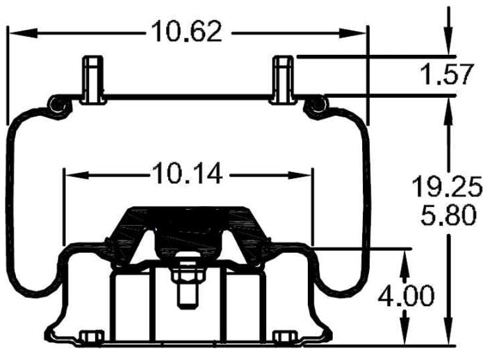 TORQUE Trailer Air Spring Bag (Replaces Firestone 8050) Aftermarketus Reversible Sleeve Air Springs