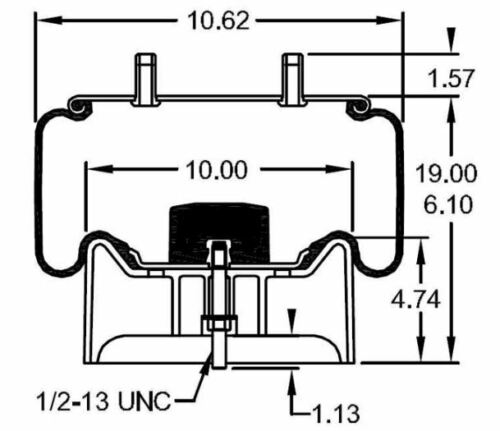 Trailer Air Spring Bag for Hendrickson AAT 25K Models (Replaces Firestone W01-358-8091, Hendrickson S-20901, S-21784) Aftermarketus Reversible Sleeve Air Springs