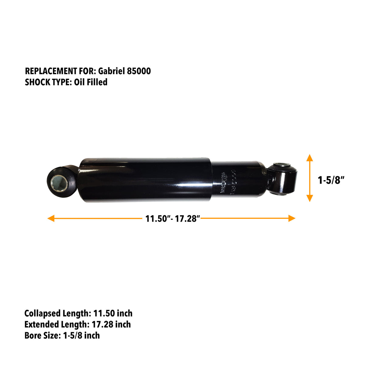 2 pack of TORQUE 85000 Heavy Duty Shock Absorber (Replaces Gabriel 85000, Monroe 65416) (TR85000) - Aftermarketus Torque Shock Absorbers