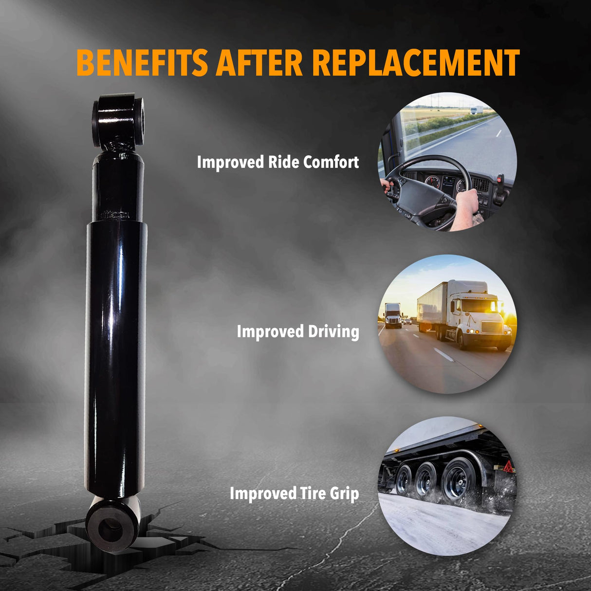 Heavy Duty Shock Absorber | Fits Kenworth T600, T400, Mack CH/CL, Ford, and Peterbilt Trucks