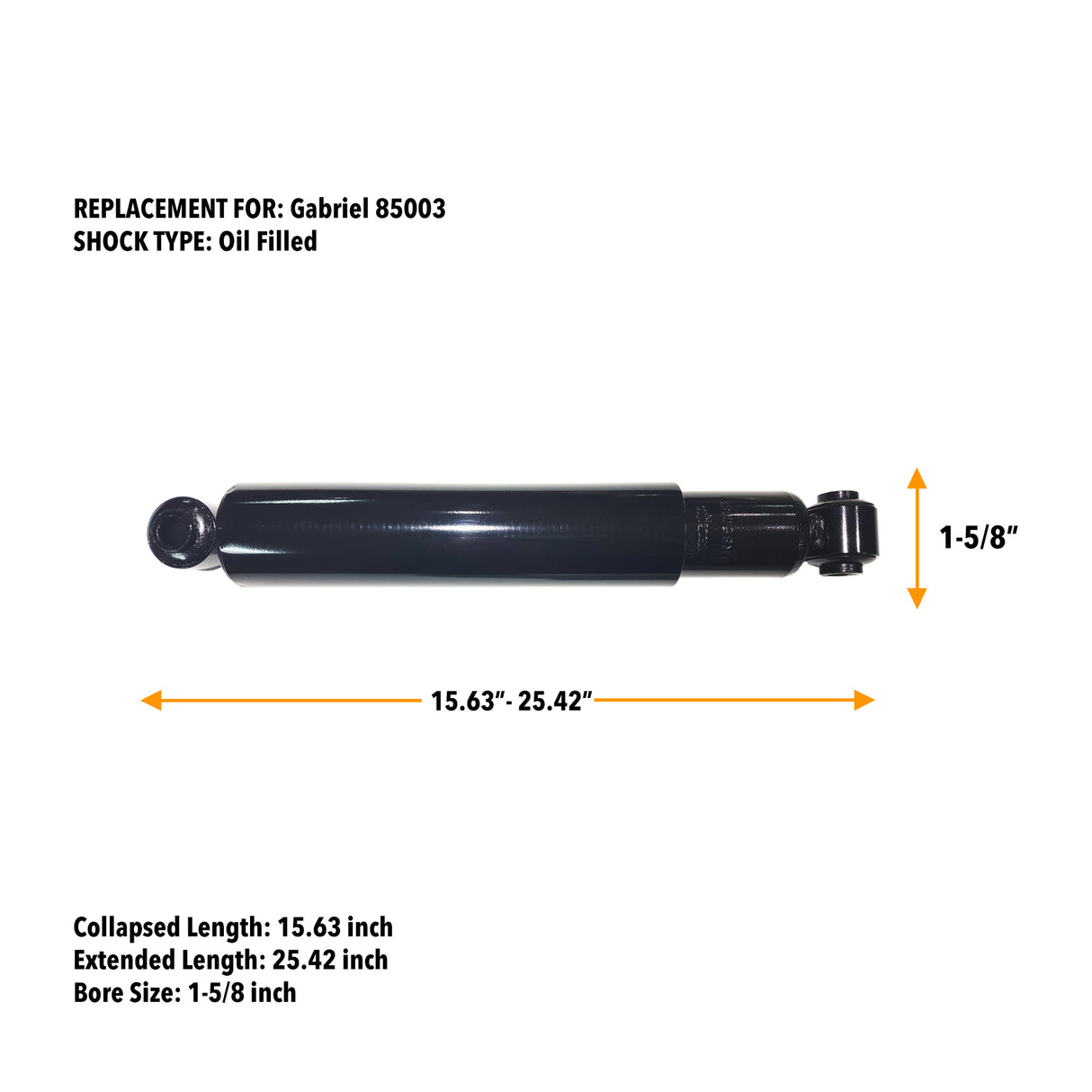 2 pack of TORQUE 85003 Heavy Duty Shock Absorber for semi Trucks - Aftermarketus Torque Shock Absorbers