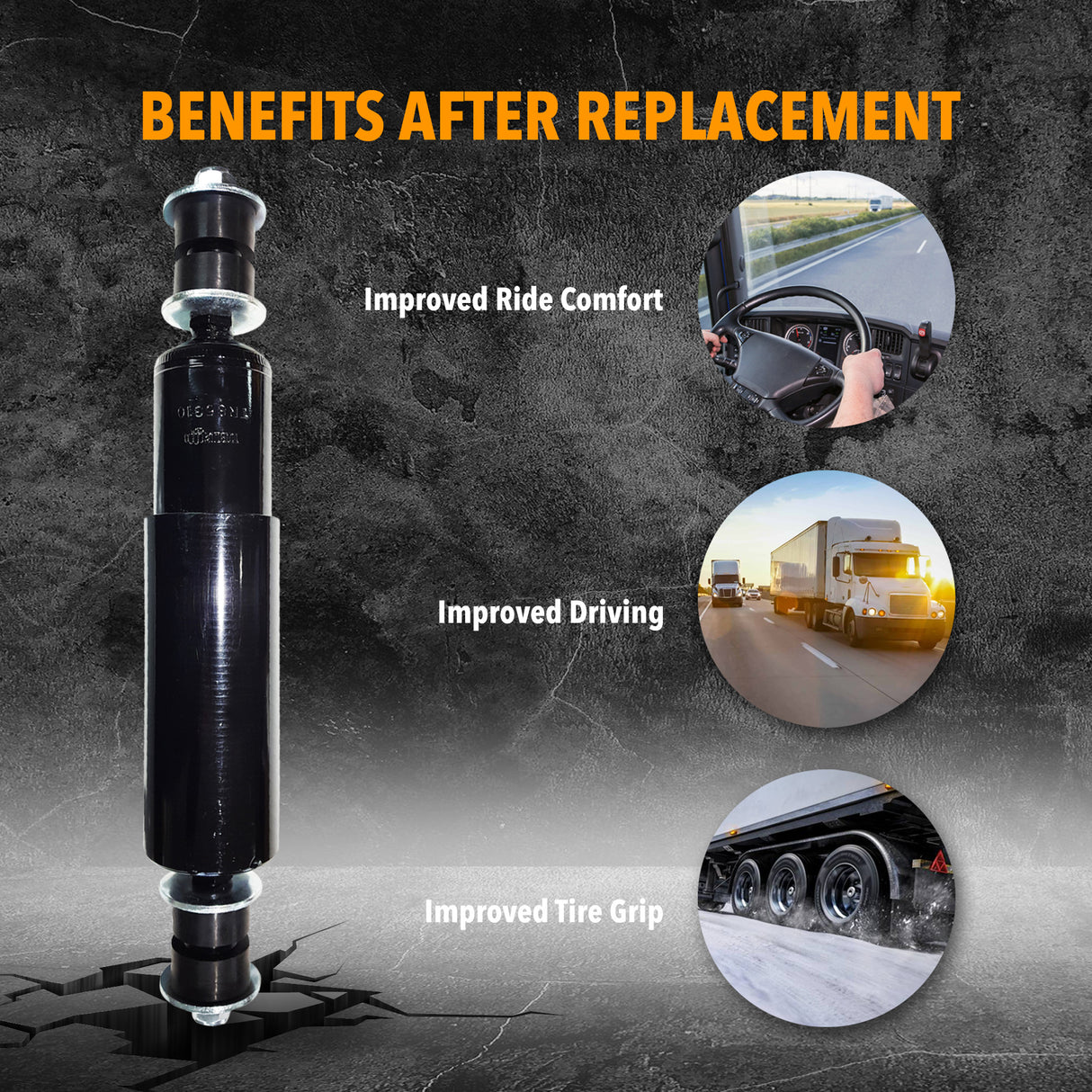 2 pack of TORQUE 85310 Heavy Duty Shock Absorber for semi Trucks Trailer - Aftermarketus Torque Shock Absorbers