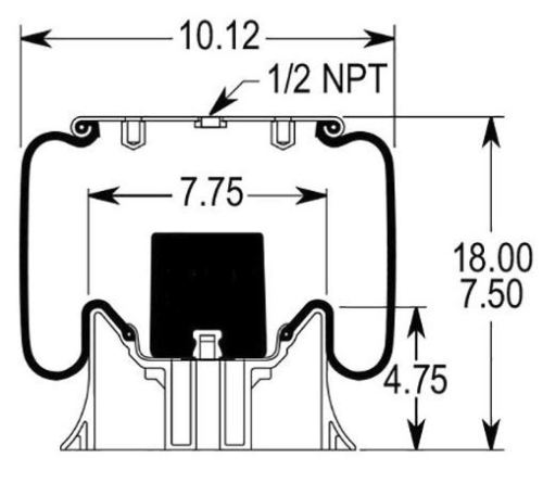 Air Spring Bag for Peterbilt Trucks (Replaces Firestone W01-358-9069, Peterbilt C816022) Aftermarketus Reversible Sleeve Air Springs