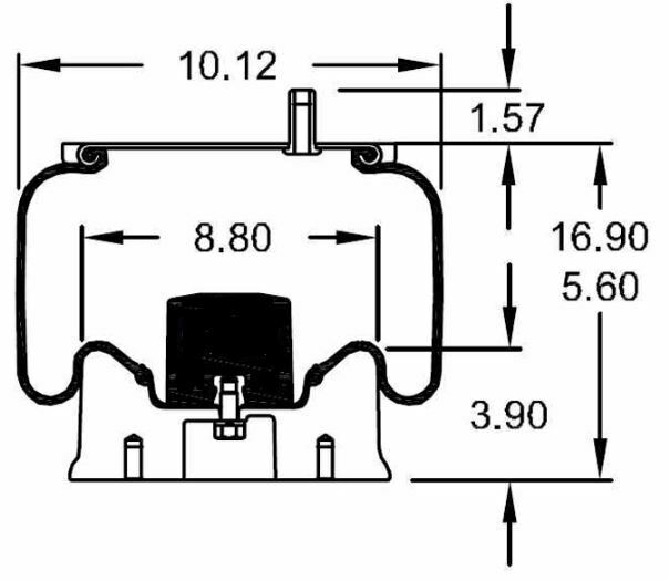 Trailer Air Spring Bag (Replaces Firestone W01-358-9270, Hendrickson S-20010, Goodyear 1R13-119) Aftermarketus Reversible Sleeve Air Springs