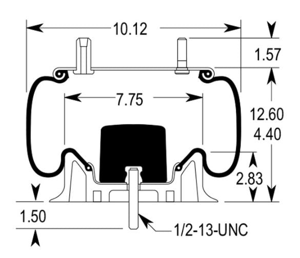 Trailer Air Spring Bag (Replaces Firestone W01-358-9307, Holland Neway 905-57-129) Aftermarketus Reversible Sleeve Air Springs