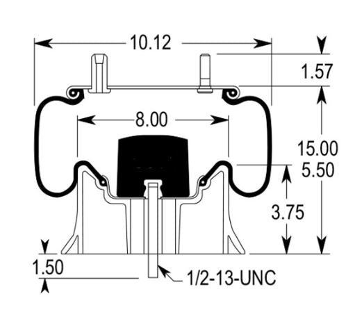 Trailer Air Spring Bag (Replaces Firestone W01-358-9366, W&C AS-0054, Holland 905-57-160) Aftermarketus Reversible Sleeve Air Springs