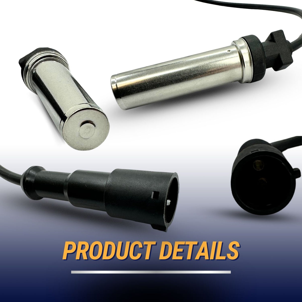 Heavy-Duty ABS Wheel Speed Sensor | Straight Type 78″ Cable | Replacement Meritor R955349 Wabco S4410329710