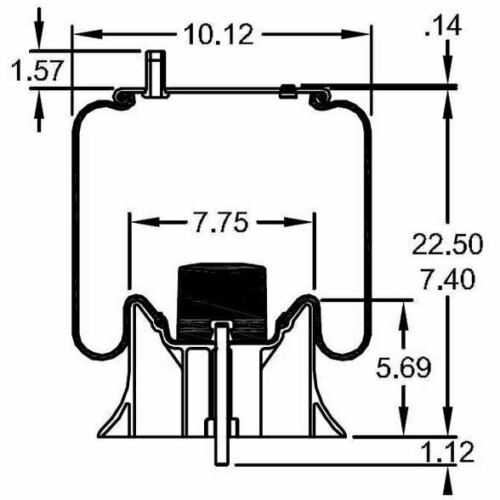 Trailer Air Spring Bag (Replaces Firestone W01-358-9935, SAF Holland 905-57-157) Aftermarketus Reversible Sleeve Air Springs
