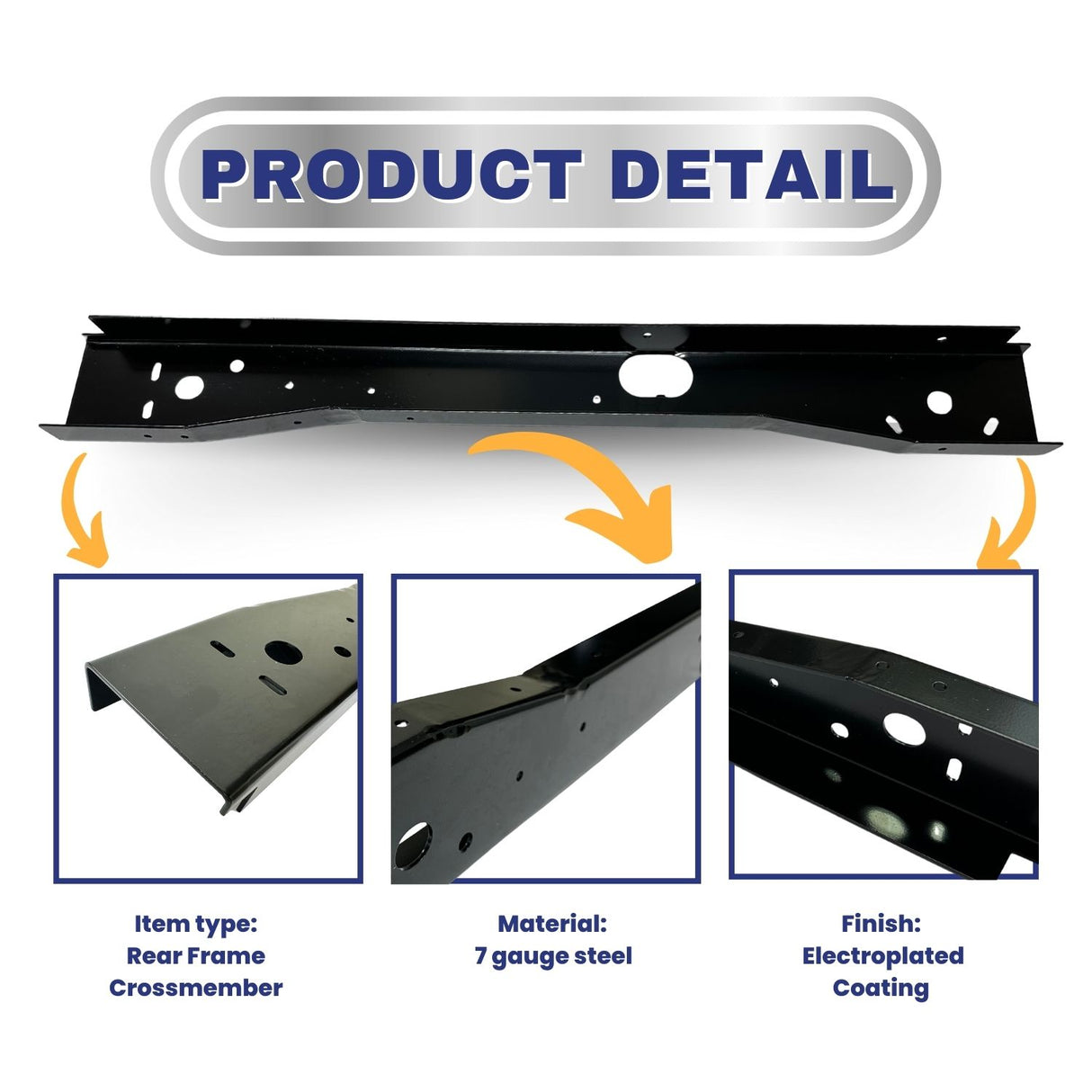 Rear Frame Crossmember Repair Kit for 2007-2014 Chevy Silverado & GMC Sierra 1500