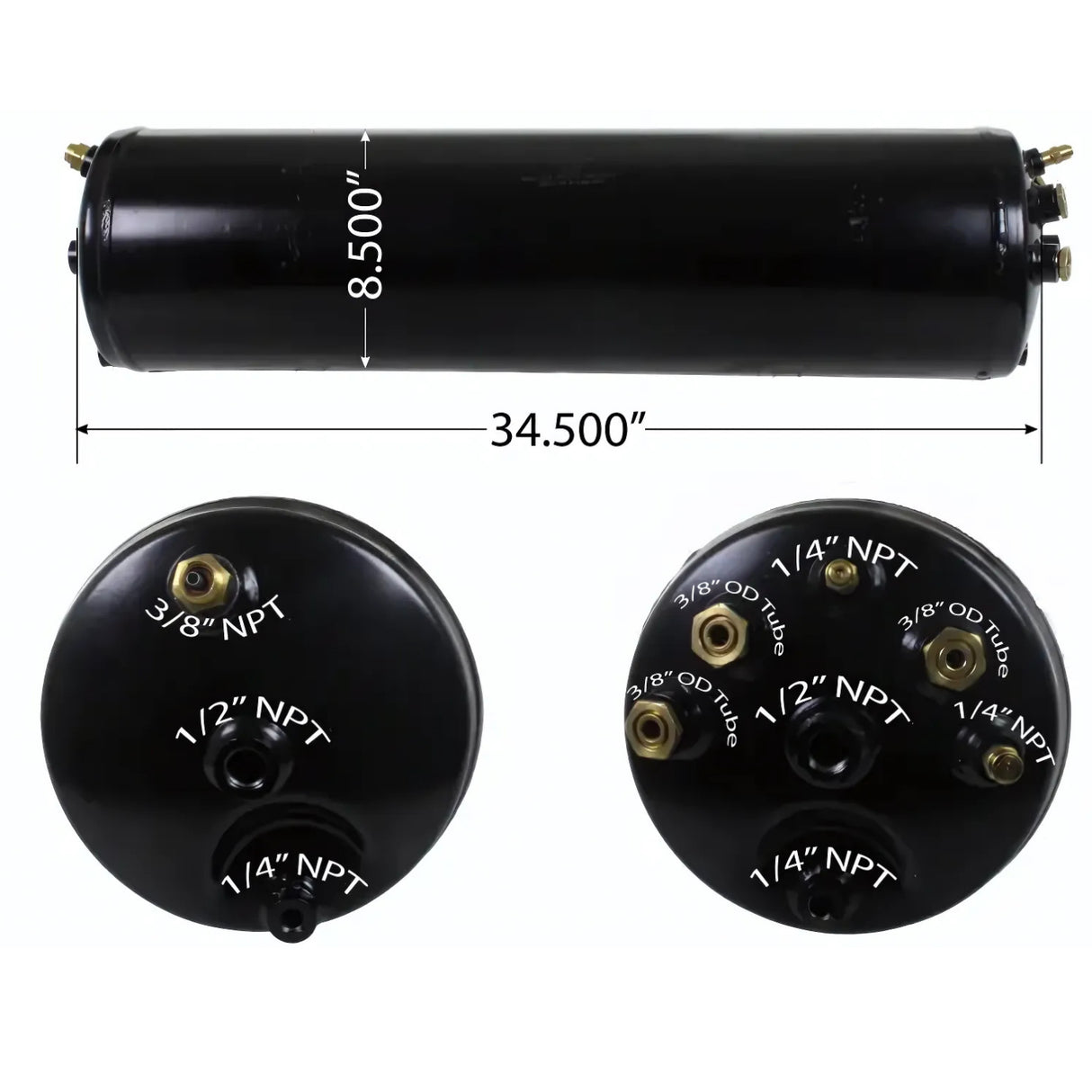 8 Gallon Capacity Air Tank for 2002-2010 International, 10 Port