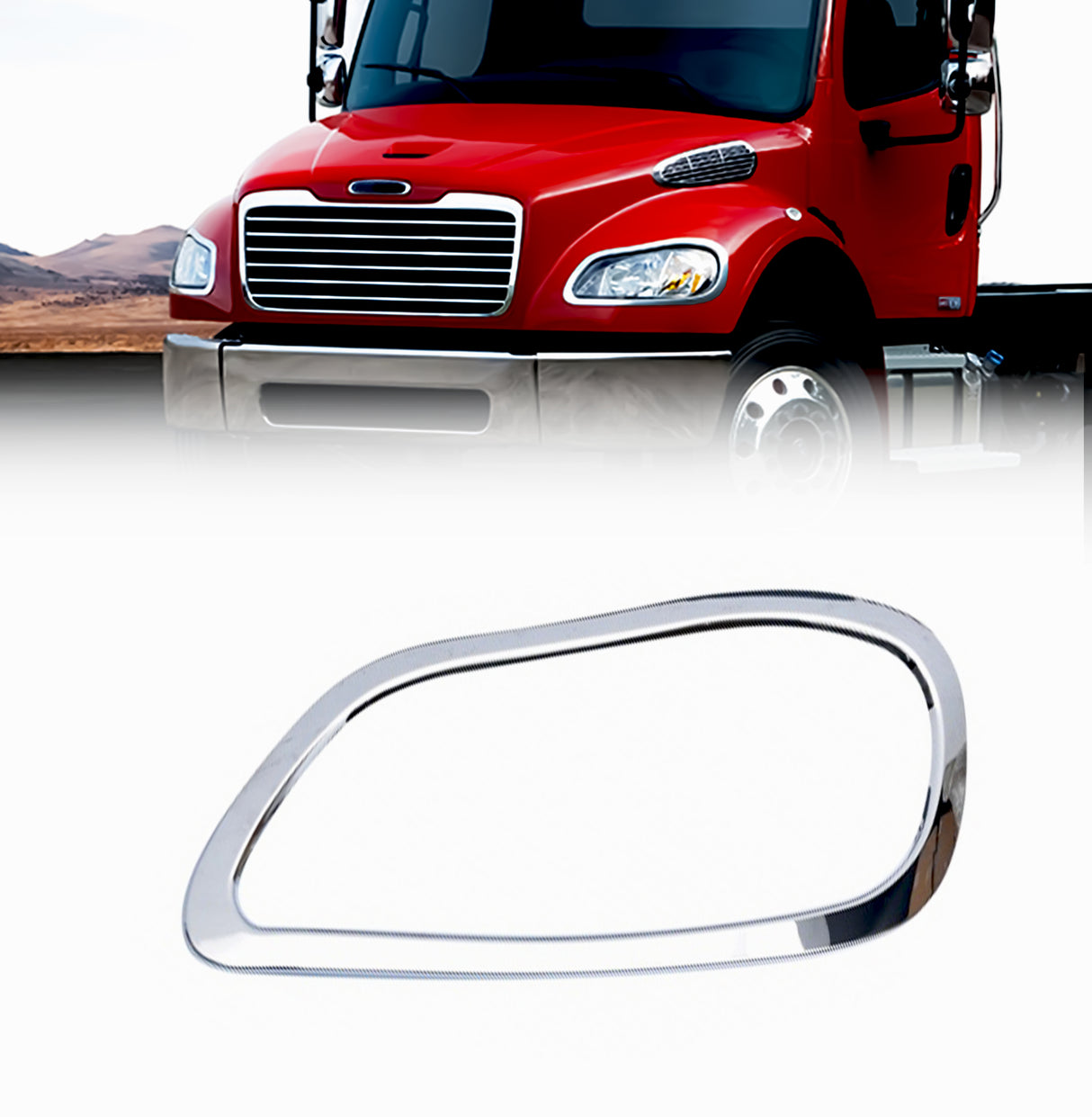 Headlight Bezel for 2002-2018 Freightliner M2 100 106 112 | Chrome | Left Aftermarketus Headlights