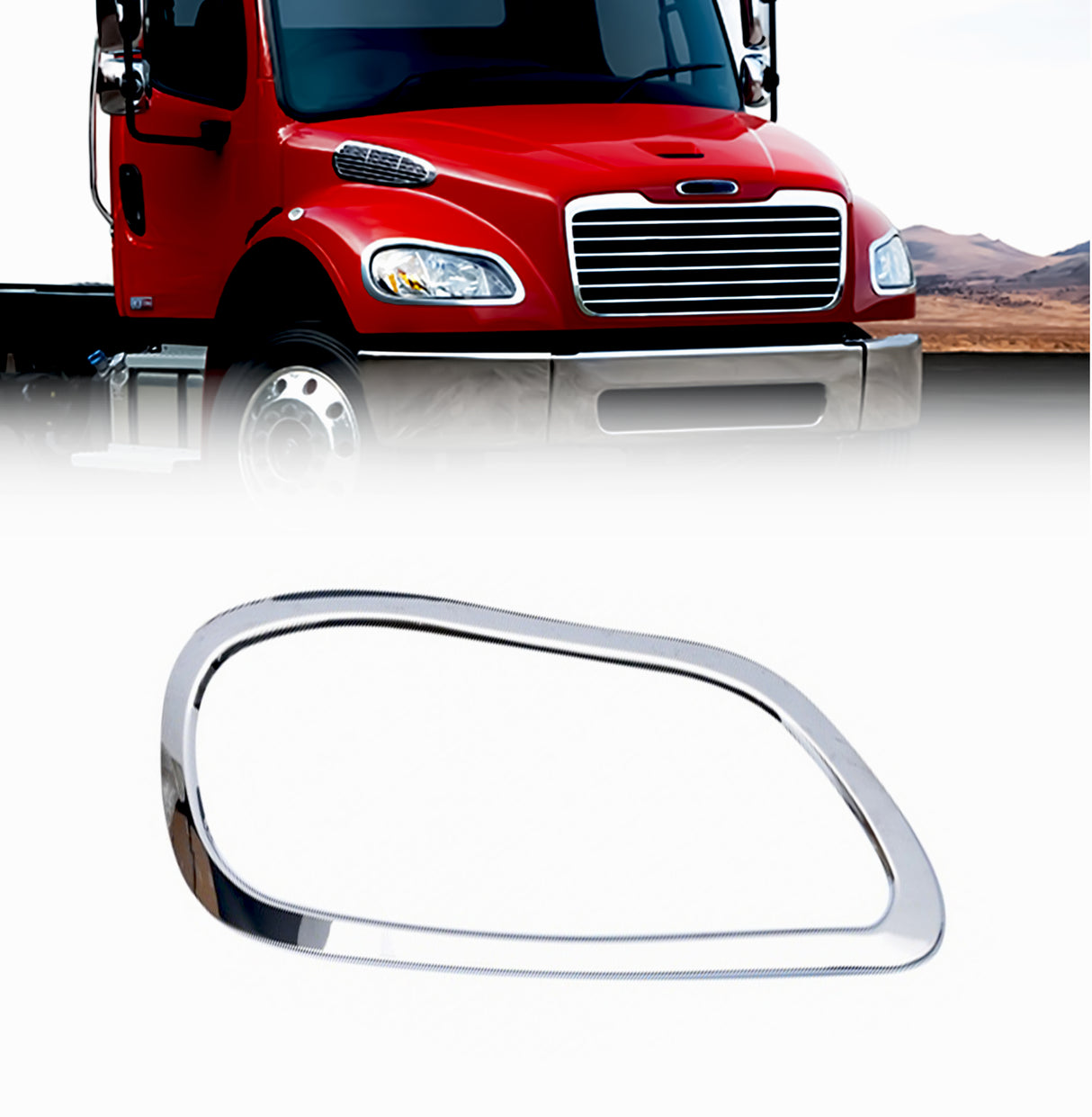 Headlight Bezel for 2002-2018 Freightliner M2 100 106 112 | Chrome | Right Aftermarketus Headlights