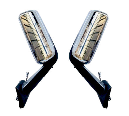 Door Side Mirror for 2018-2024 Freightliner Cascadia | Replacement A22-73907-007 A22-73907-006 | Chrome | Pair Aftermarketus Mirrors and Covers