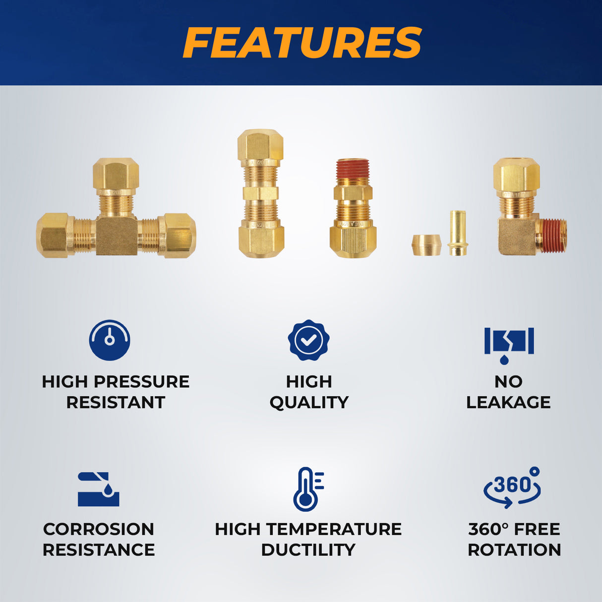Brass DOT Push-in Fitting Assortment Kit Air Tubing - 101pcs