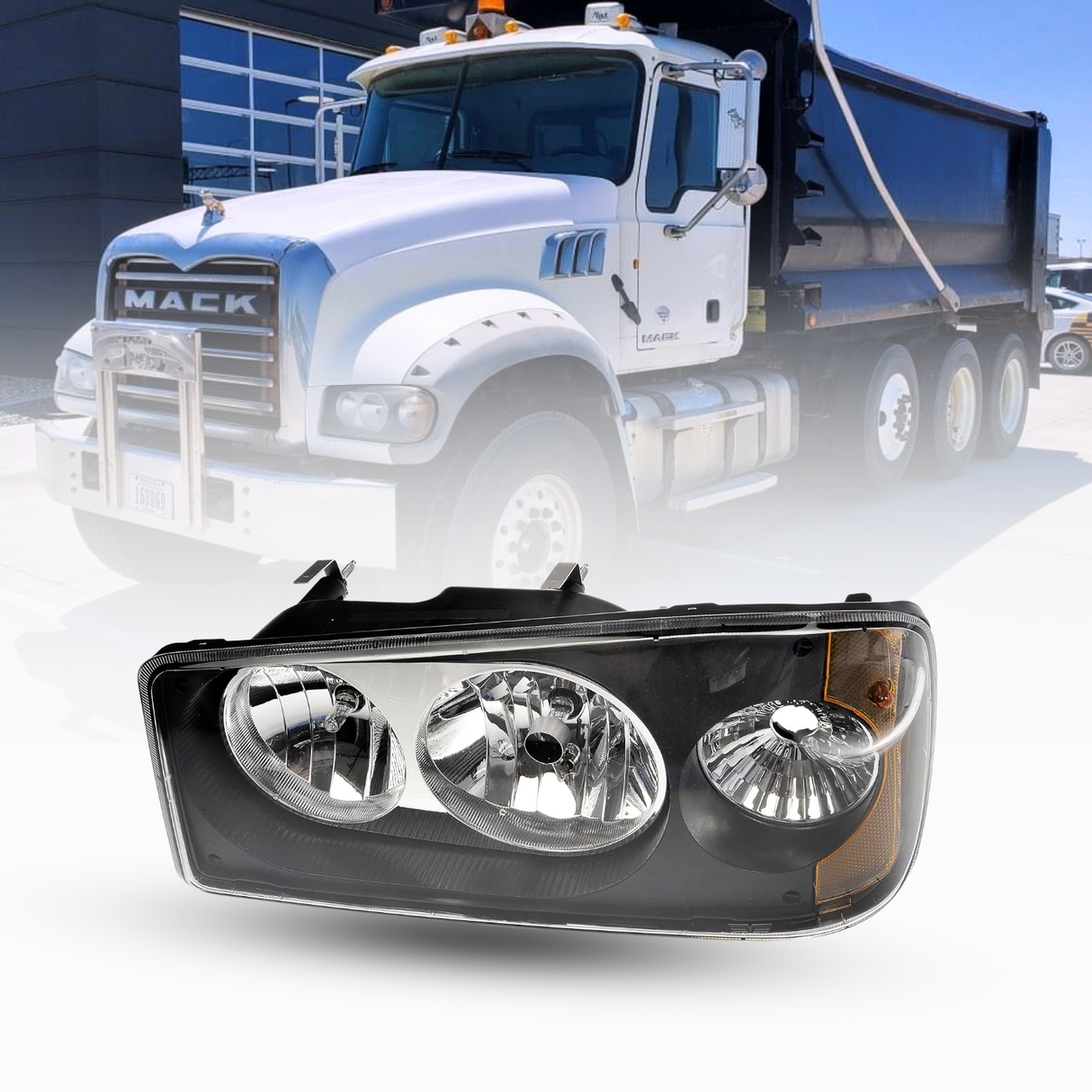 Halogen Headlight for 2008-2018 Mack Granite GU4 GU5 GU7 | Left