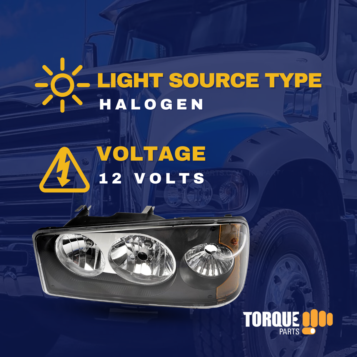Halogen Headlight for 2008-2018 Mack Granite GU4 GU5 GU7 | Left