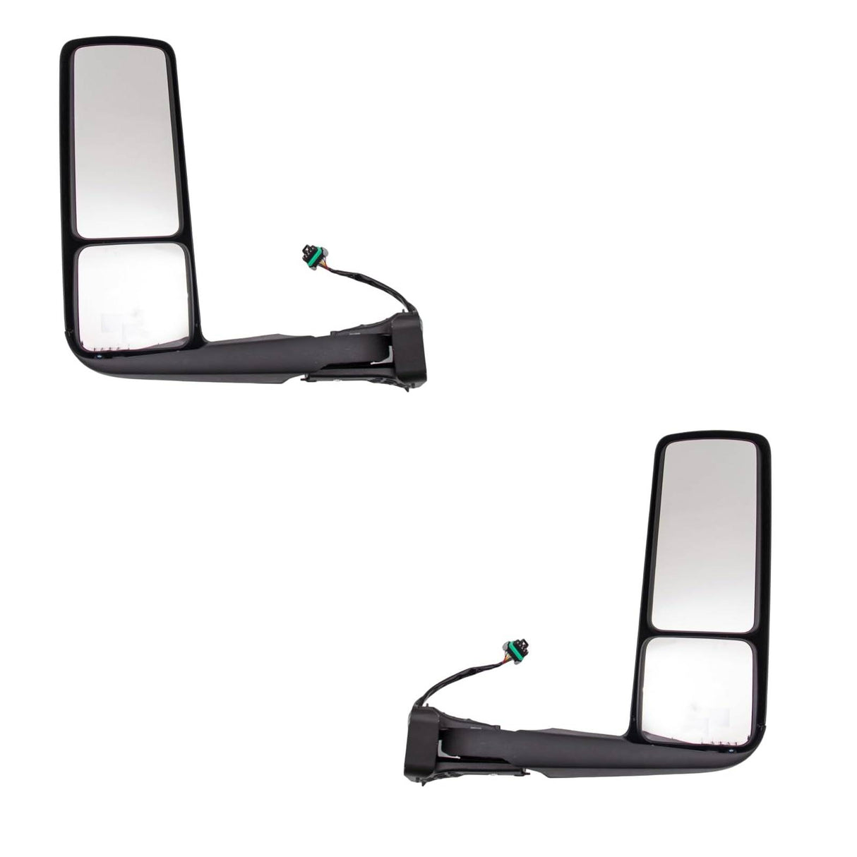 Door Mirror Replacement for International LT | Heated | Power Adjustment | Black | Pair Aftermarketus Mirrors and Covers