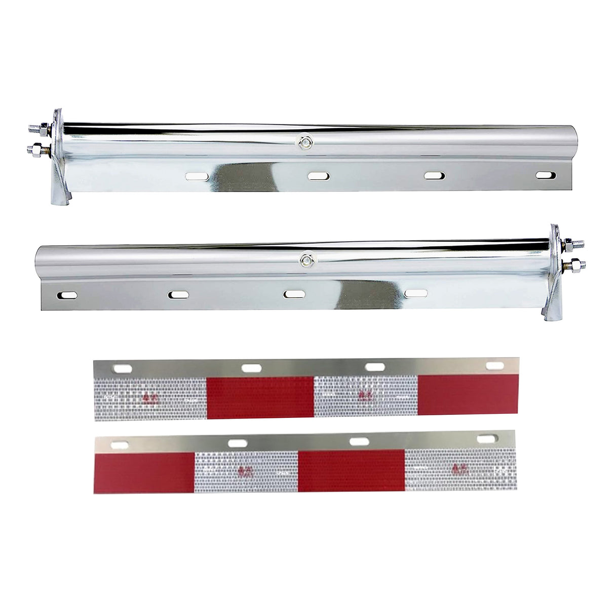 Chrome Mud Flap Hanger Pair 30' Straight Angled 2-1/2 inch Aftermarketus Mud Flap Hangers