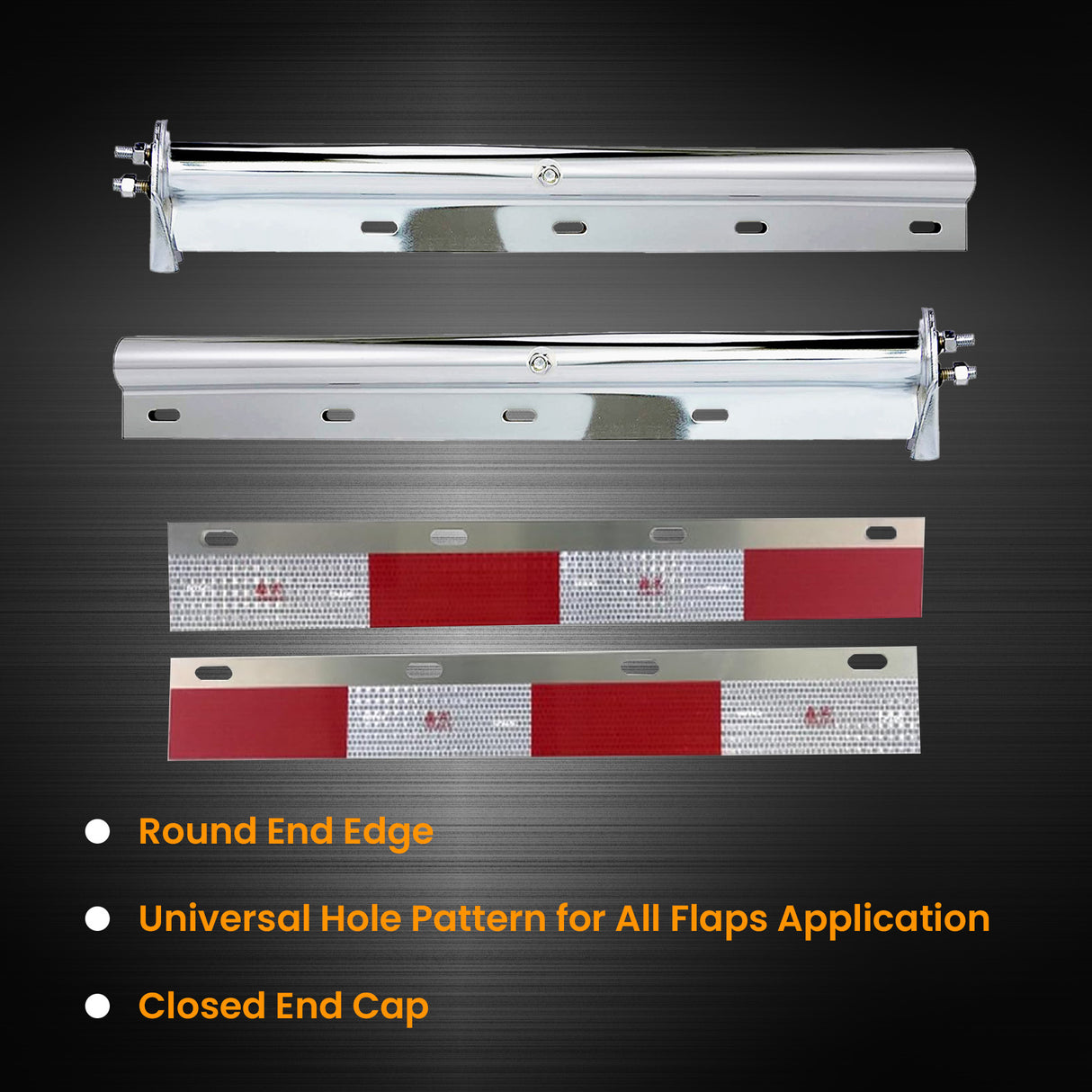 Chrome Mud Flap Hanger Pair 30' Straight Angled 2-1/2 inch Aftermarketus Mud Flap Hangers