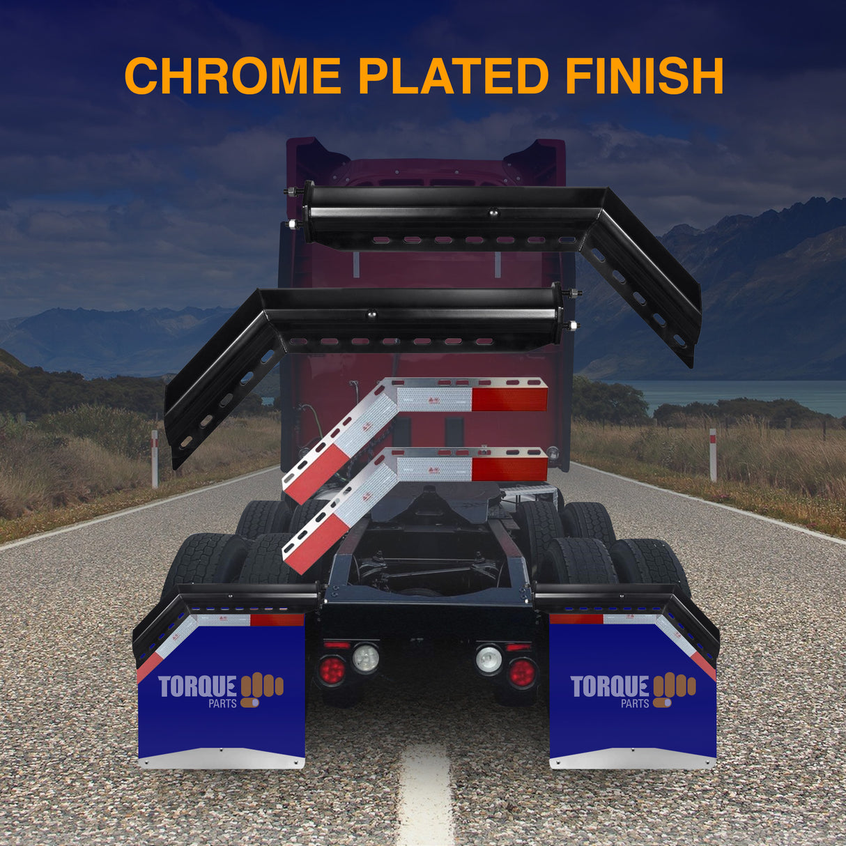 Mud Flap Hanger 30 Inch - 45 Degree Angled - Black Aftermarketus Mud Flap Hangers