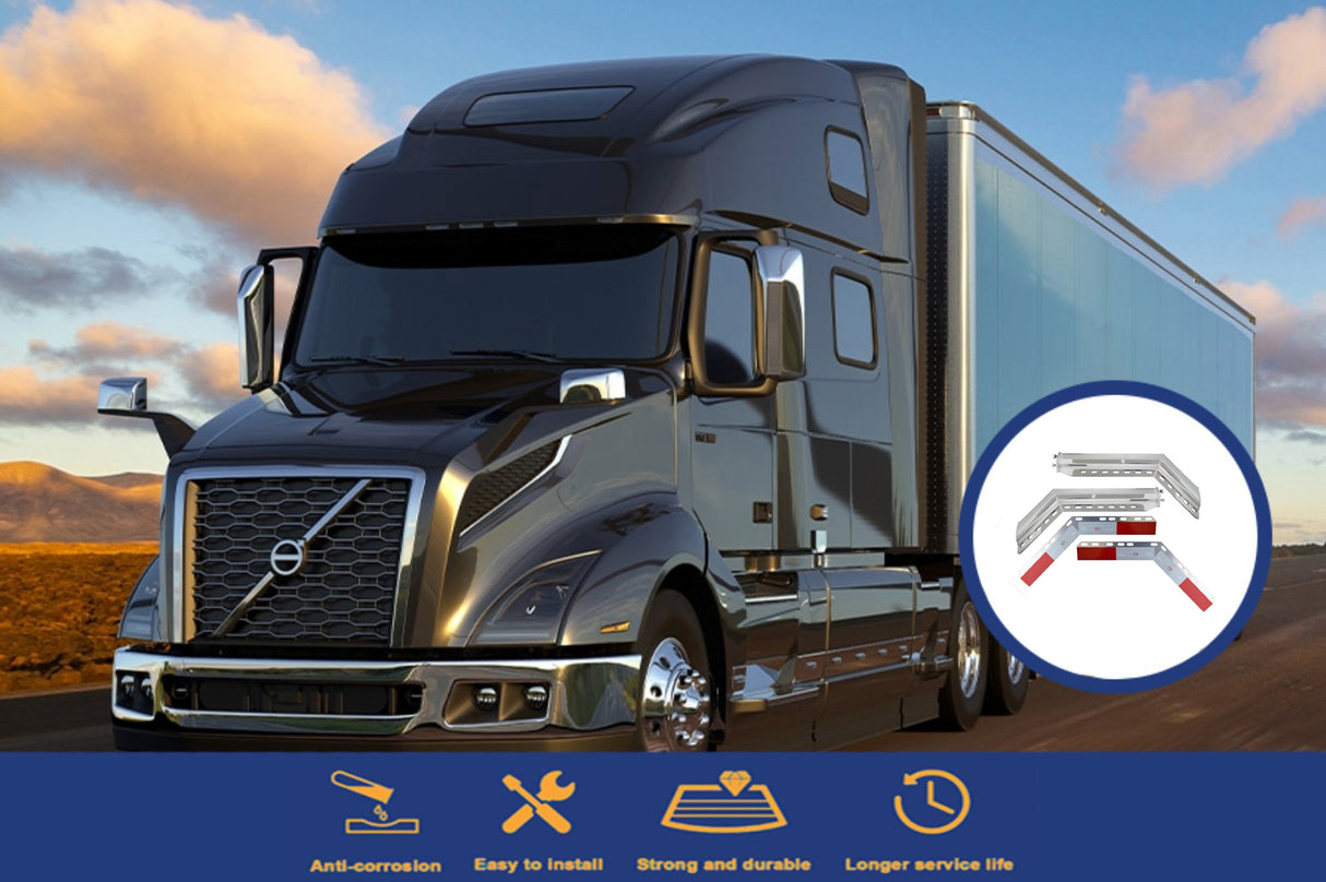 Mud Flap Hanger - 28" Length - Chrome - w / Reflector - Set Aftermarketus Mud Flap Hangers