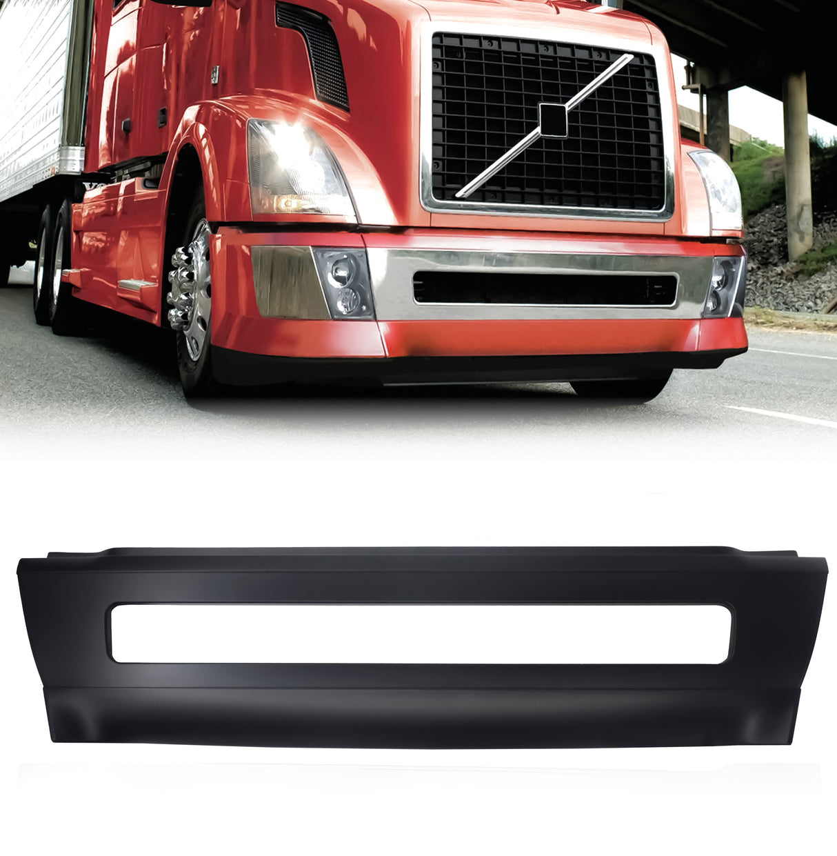 Front Center Bumper for 2004-2016 Volvo VNL Series Semi Trucks | Replacement Volvo 20470446 Aftermarketus Bumpers